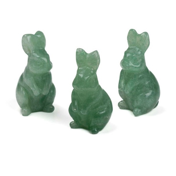NEW  Green Aventurine Rabbit Natural Stone Gemstone Crystal Carved Animal - Picture 2 of 2